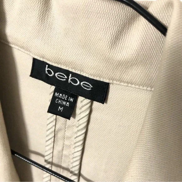 bebe Trench Coat Belted With Pockets Size Medium - Picture 9 of 10